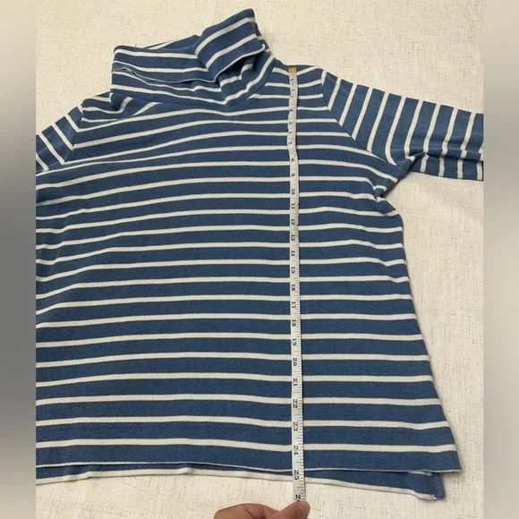 L.L. Bean Blue and White Striped Blouse - Picture 8 of 10